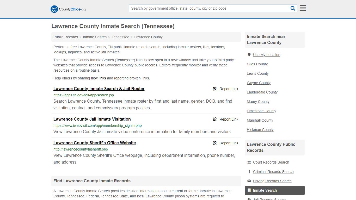 Inmate Search - Lawrence County, TN (Inmate Rosters ...